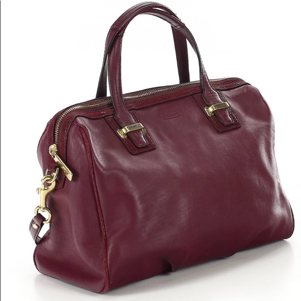 Coach leather Bordeaux bag